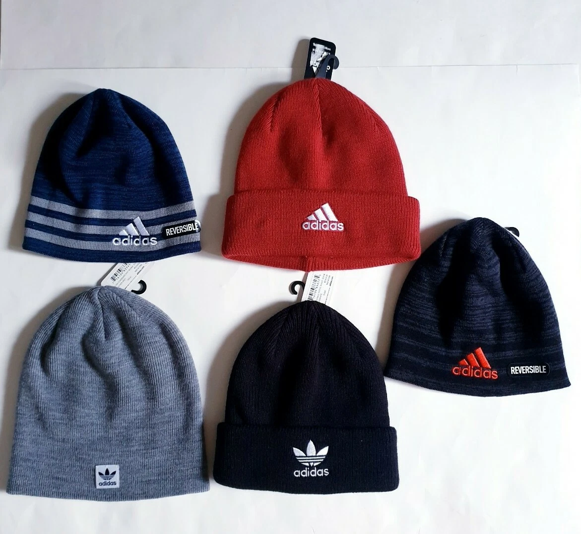 ADIDAS Originals Men s 1 Beanie Trefoil logo Ski hat Black Gray