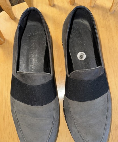 Mephisto Women’s LORIANE Flats Leather Slip On Loafers Gray Black Size 9.5 - Picture 2 of 9