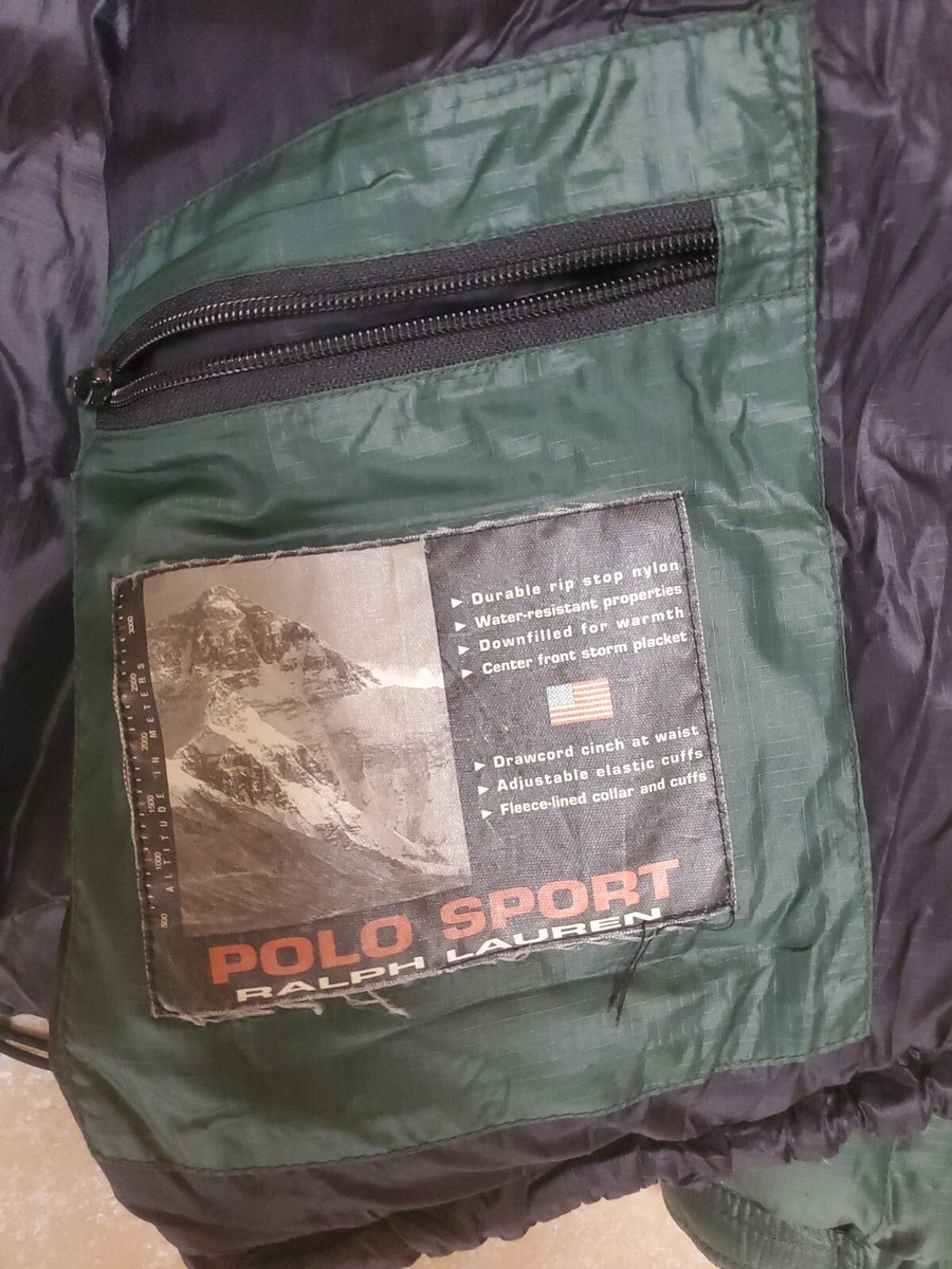 Vintage POLO SPORT RALPH LAUREN 90s GREEN Quilted Down