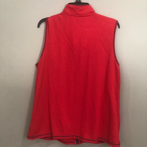 Quacker Factory LARGE Red Sleeveless Zip Front Vest with Rhinestone Zipper - Picture 6 of 8