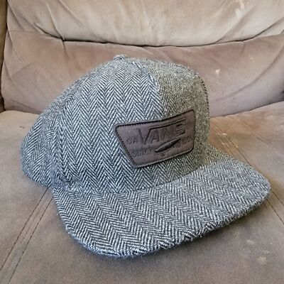 Vans Full Patch Snapback Hat Cap Gray Skateboard Lightweight Adujustable