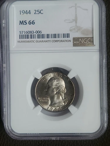 1944 Washington Silver Quarter NGC MS-66