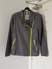 Bnwt Stunning Jack Murphy Size 12 Grey Linen Green Accent Jacket