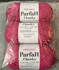 PARFAIT CHUNKY Premier Yarn 3.5oz 131 yds Very Berry Lot Of 3 New
