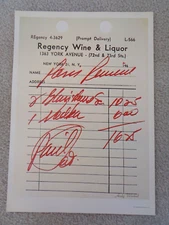 Andy Warhol Paris Review Art Poster Regency Wine Liquor Receipt Bill Expense Chk