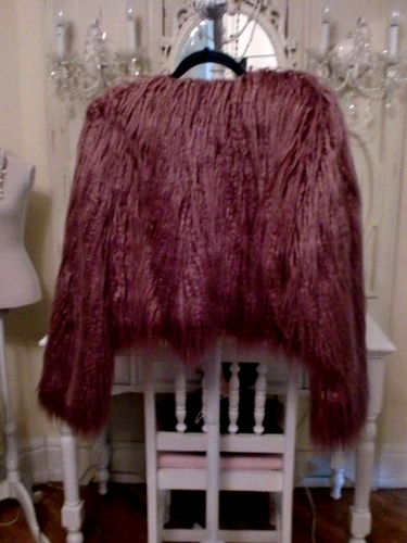 Free People Plum Shaggy Crop Cardi Coat S - Picture 2 of 3