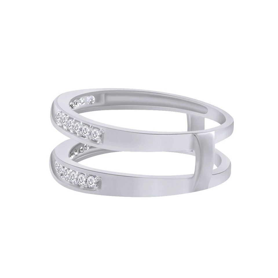 1/10ct Natural Diamond Solitaire Enhancer Ring Guard Wrap in Solid 10K Gold - Image 2 of 4