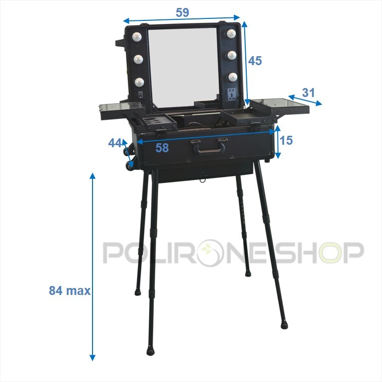 Trolley Professionnel Maquillage Luxor Avec Miroir - Valise Beauté Aluminium - Neuf