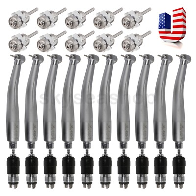 1-10 Dental High Speed Handpiece for NSK + 4Hole Quick Coupler / Turbine Rotor