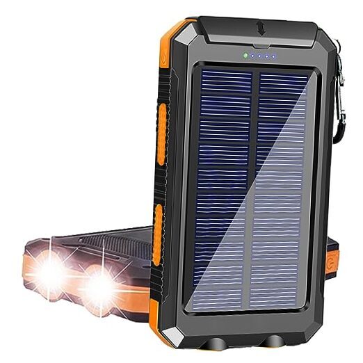 Solar Charger Portable Solar Power Bank for All Cellphones, 38800mAh Orange-image