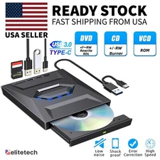 External CD DVD Drive USB 3.0 Writer Burner Player for PC Laptop Windows 11 10