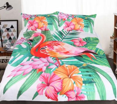 3D Rosa Flamingo NAM9209 Bett Kissenbezüge Decke Bettdecke Abdeckung Set Fay