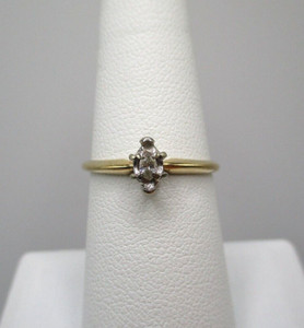 10K Yellow Gold 1/20 CT Diamond Engagement Ring Size 6.75