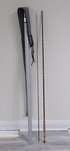 Vintage Fisher Glass 9’ Fiberglass Fly Rod #6-7, F2679 w/ sleeve & aluminum case
