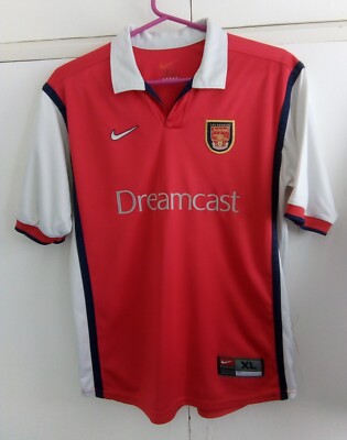 Arsenal F.C. Dreamcast 2000 Nike XL Youth Home Football Shirt