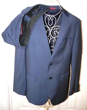 Men's Hugo Boss Modern Fit Double Vented Wool Suit Jacket 38  Pants 33x30