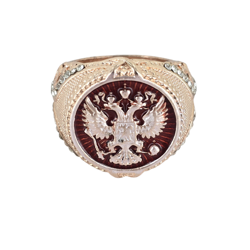 russischer Herren Siegelring Ring Russland UDSSR CCCP Doppeladler vergoldet - Bild 4 von 4