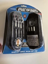 24 GRAMS - HALEX DARIN YOUNG SIGNATURE SERIES STEEL TIP DART SET WITH CASE