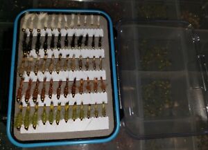 Quality Trout Fly Box Assortment 60  Top Bead Head Nymph Trout Flies w/box 