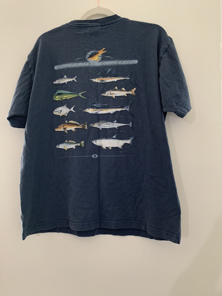 00s Columbia Saltwater Gamefish Tシャツ XXL Vintage Columbia Sportswear White Saltwater Gamefish T-Shirt