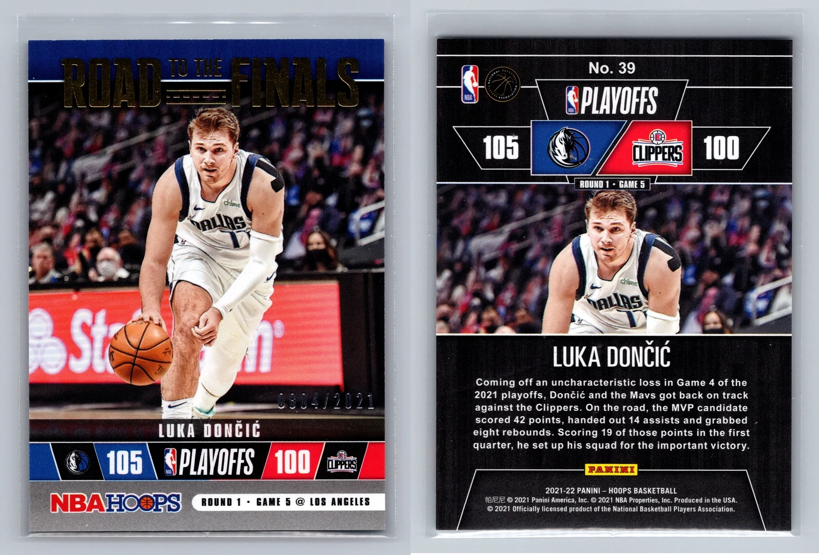 2021-22 Hoops #39 Luka Doncic Road to the Finals First Round #/2021