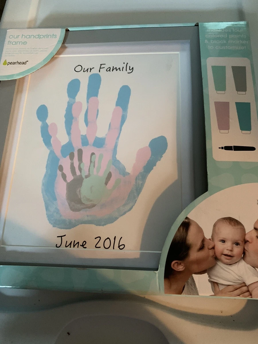 Tiny Ideas Family Handprint Frame and Paint Kit, DIY Crafts, Family Craft  Night, White Family Handprint DIY Frame