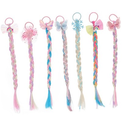  2 Pack Haarverlängerungen Für Mädchen Gefärbte Kinderkopfschmuck