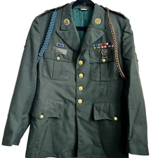 Vintage US Army Specialist Dress Uniform 40R Complete Military Patches Pins