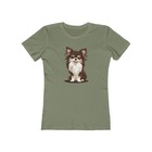 Long Haired Chihuahua Dog Women's Fitted T-shirt Long Coat Chihuahuas Dogs Puppy