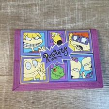 Vintage Nickelodeon Rugrats Wallet 1997 Viacom Pink Purple Trifold 90s Cartoon