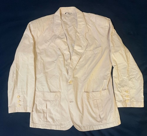 Valentino, Vintage Valentino Uomo Blazer 42R (52 IT) White Coat Structured Made In Italy