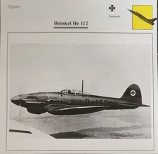 Heinkel He 112 Plane Picture Original Vtg Aircraft Detail Collector Card 