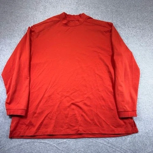 Tommy Bahama Mock Neck Pullover Shirt Mens XXL Orange Cotton Polyester Golf - Image 3 of 4