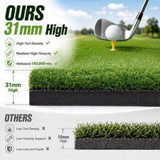 5x4ft Golf Hitting Mat Thickened 31mm Artificial Turf for Indoor/Outdoor