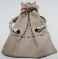 David Yurman Classic Cable 5mm Bracelet With 14K Gold Amethyst  size medium