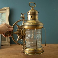 Vtg Hinkley Brass Nautical Lantern Scone Phil Hinkley Ship Light