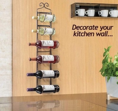 Towel Rack & Wine Rack Bronze Wall Wine Rack Mounted Wine Rack Fits Up 6 Levels