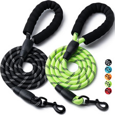 2 Pack Dog Leash, 4/5//6 FT Heavy Duty Nylon Rope Pet Leashes with Comfortable P