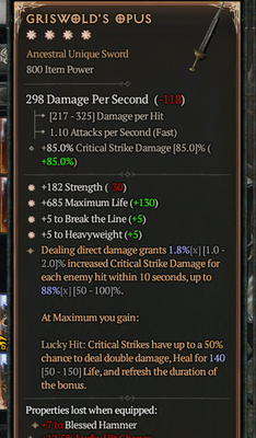 #ad ⭐⭐⭐⭐DIABLO 4👏🏻SEASON 11🔥GRISWORD#x27;S OPUS🔥4GA HIGH 8X ASPECT $19.00