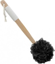 Wood Loofah Back Scrubber Brush Bath Shower Body Exfoliating Long Handle Massage