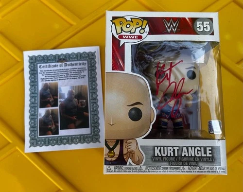 Kurt Angle Signed Funko Pop WWE Kurt Angle 146 Autographed COA