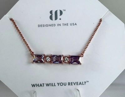 Bomb Party Bar Necklace  You Light Me Up  Lavender Topaz on Rose Gold