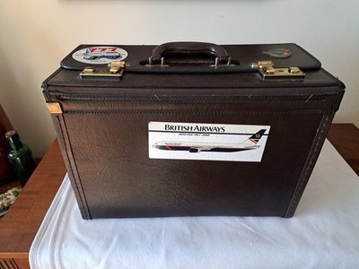 Vintage Piloten Hart Kunstleder Aktentasche.  Ohne Schlüssel.