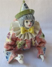 Stunning Antique Porcelain Harlequin Clown Made in Italy for Gumps San Francisco