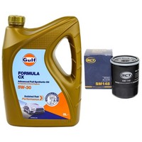 MotoröL Set Gulf Formula CX 5W-30 5 Liter + ÖLfilter FüR Toyota Celica Previa