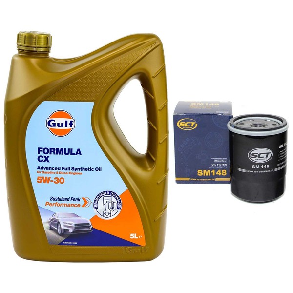 MotoröL Set Gulf Formula CX 5W-30 5 Liter + ÖLfilter FüR Toyota Celica Previa-image