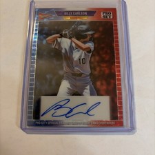 2026 Leaf Pro Set Metal Baseball Billy Carlson Top Prospect RC RWB 1/1 Auto