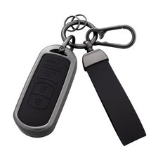 Key Fob Cover with Heavy-duty Keychain for Mazda 3 6 2014-2018 Black