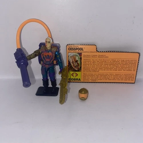 GI JOE Vintage Action Figure CESSPOOL Complete with File Card-back 1991