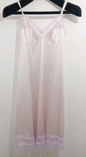 VTG Vanity Fair Full Slip 32 Lavender Lace Nylon Adjust Feminine Pin-up USA FLA